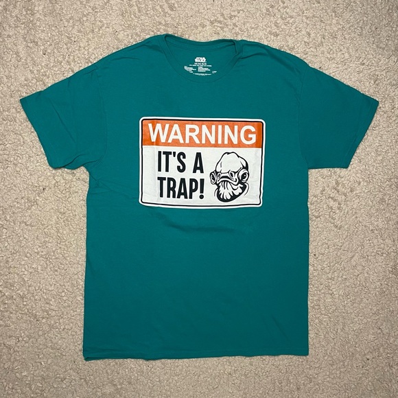 Star Wars Disney Parks Its A Trap! Cotton Men’s Green Graphic T-Shirt Size M - Picture 1 of 7